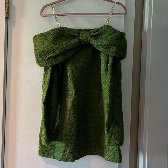 ZARA Moss Green Structured Minidress - Picture 2 of 4